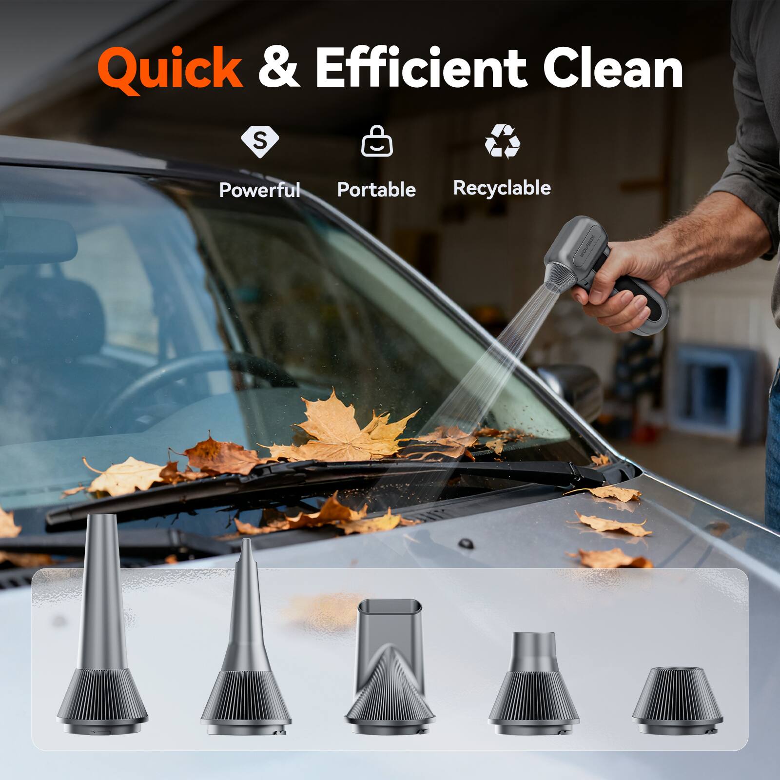 Quick & Efficient Clean  
Powerful | Portable | Recyclable
