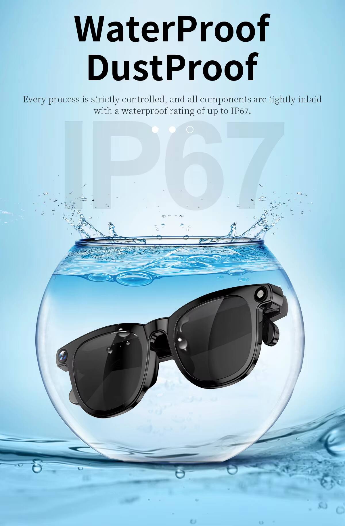 WaterProof DustProof

Every process is strictly controlled, and all components are tightly inlaid with a waterproof rating of up to IP67.