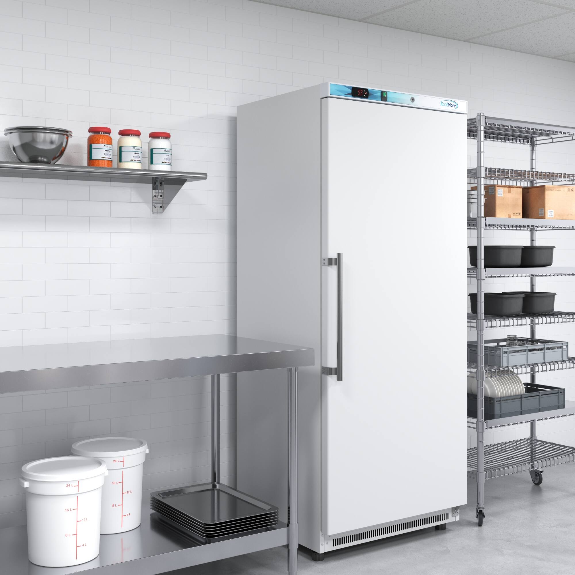 Alt View 1. Koolmore - 20 Cu. Ft. Commercial Reach-in Refrigerator in White with Manual Defrost (KM-RMD20WH) - White.