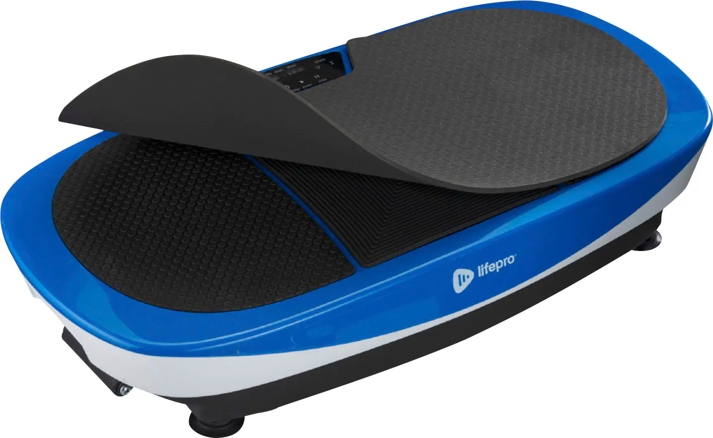 Front. LifePro - Rumblex Max 4D Vibration Plate Exercise Machine with Loop Resistance Bands - Blue.