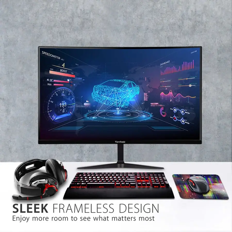 Alt View 18. ViewSonic - VX2718-PC-MHD 27" LCD Curved FHD Adaptive Sync Gaming Monitor (DisplayPort and HDMI) - Black.