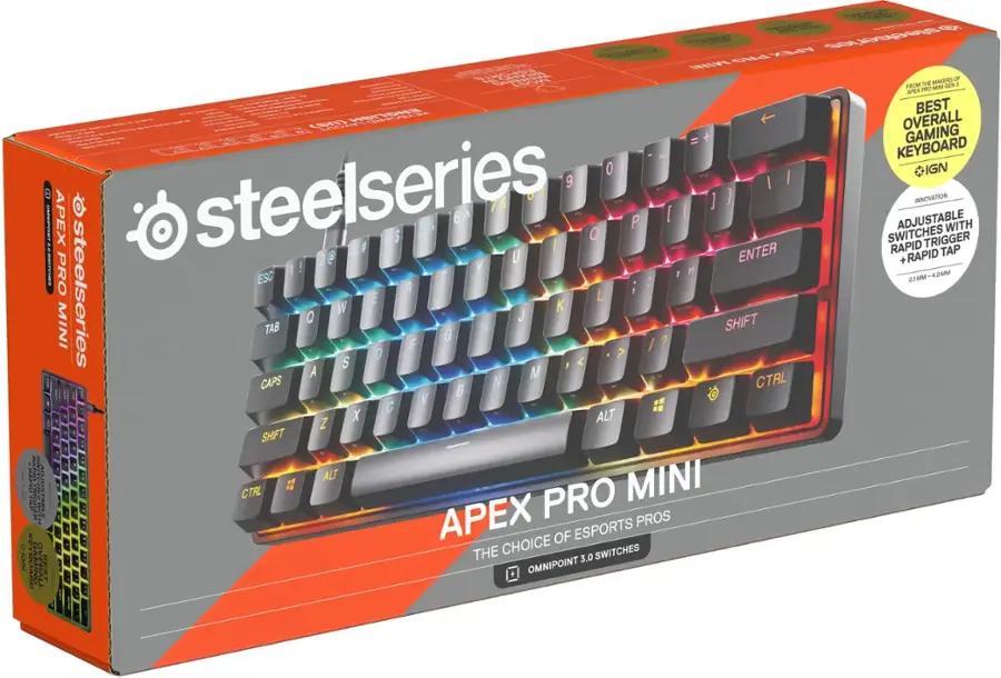 SteelSeries Apex Pro Mini Gen 3 60% Wired Mechanical OmniPoint ...
