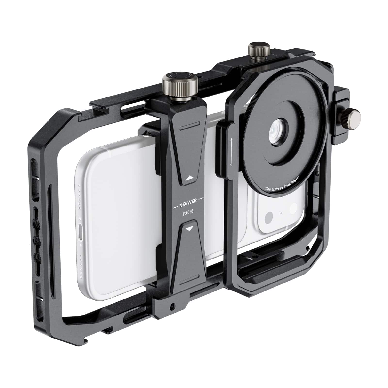 Neewer - Universal Phone Cage, 17-37mm & 67mm Rings - Black