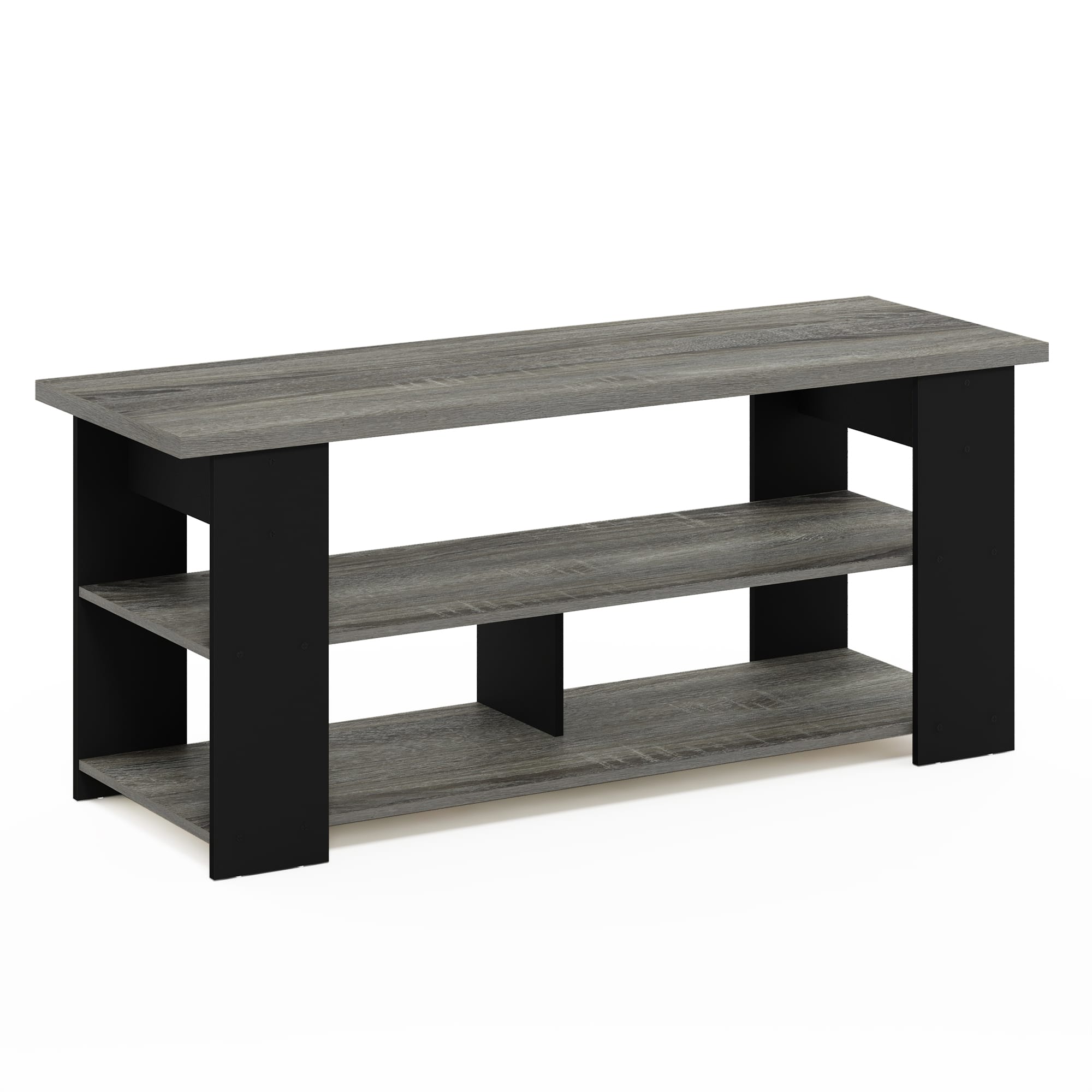 Furinno JAYA TV Stand for TV Up To 55 Inch French Oak/Black