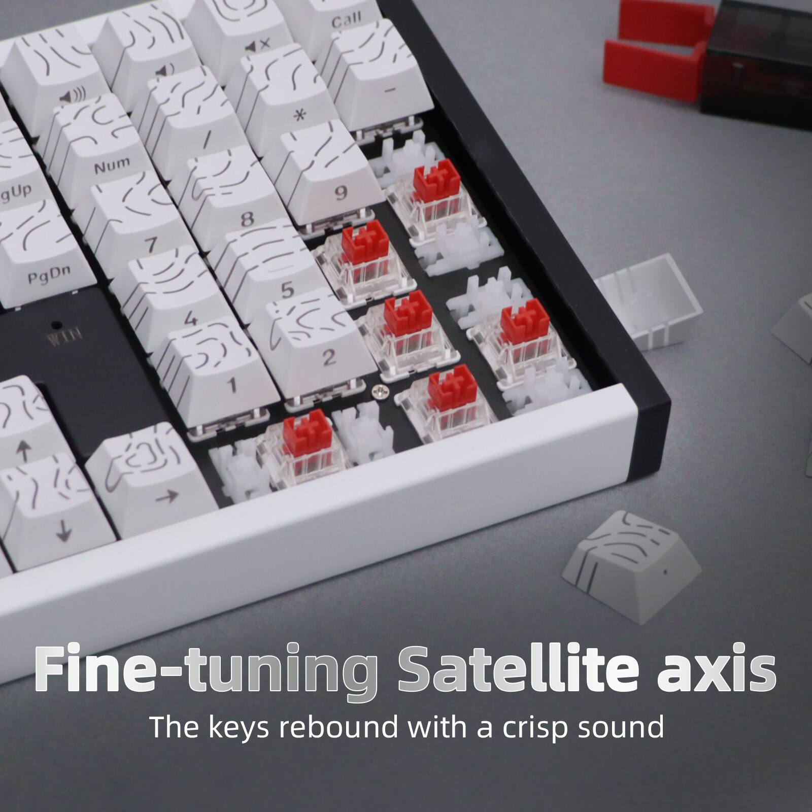 Fine-tuning Satellite axis  
The keys rebound with a crisp sound