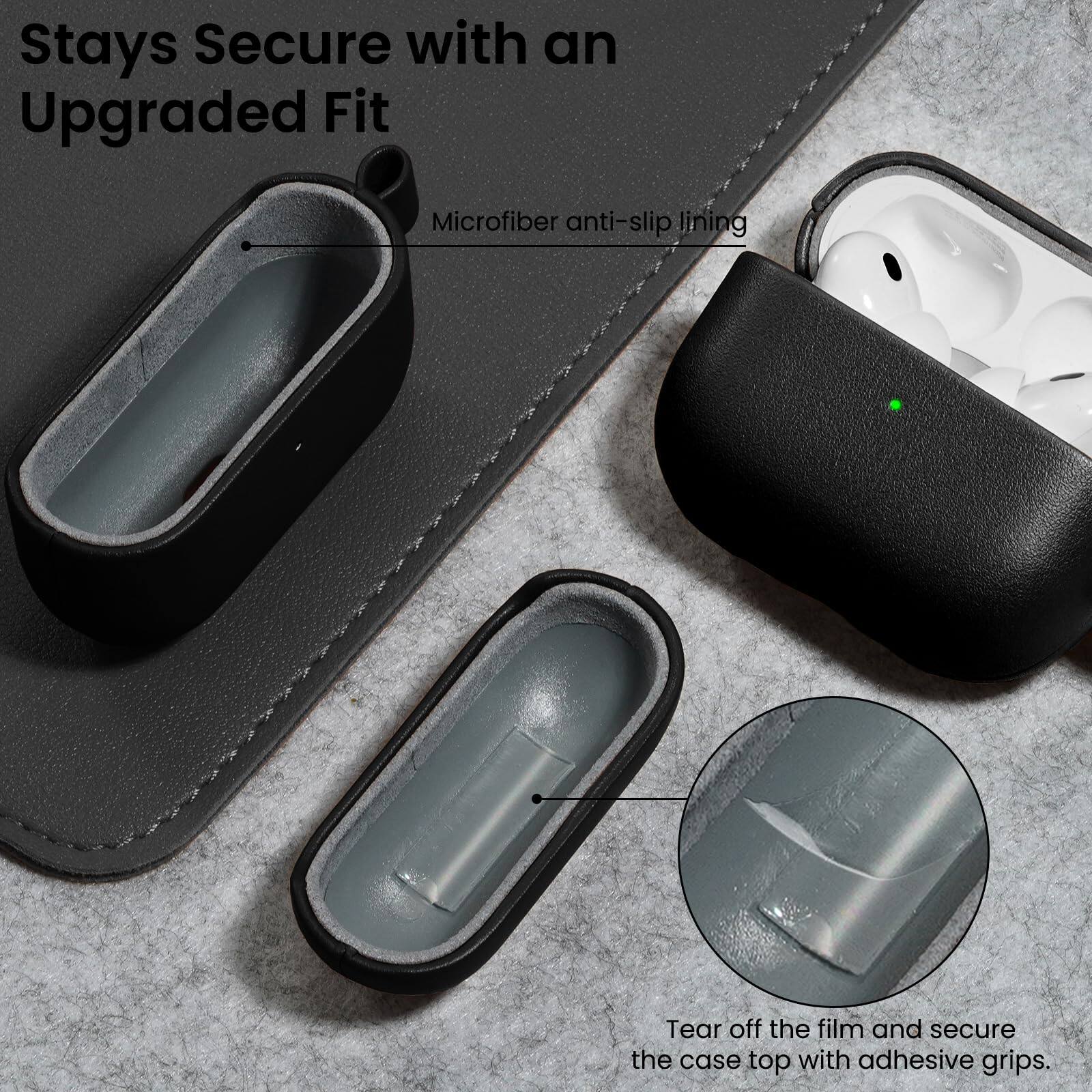 Stays Secure with an Upgraded Fit

Microfiber anti-slip lining

Tear off the film and secure the case top with adhesive grips.