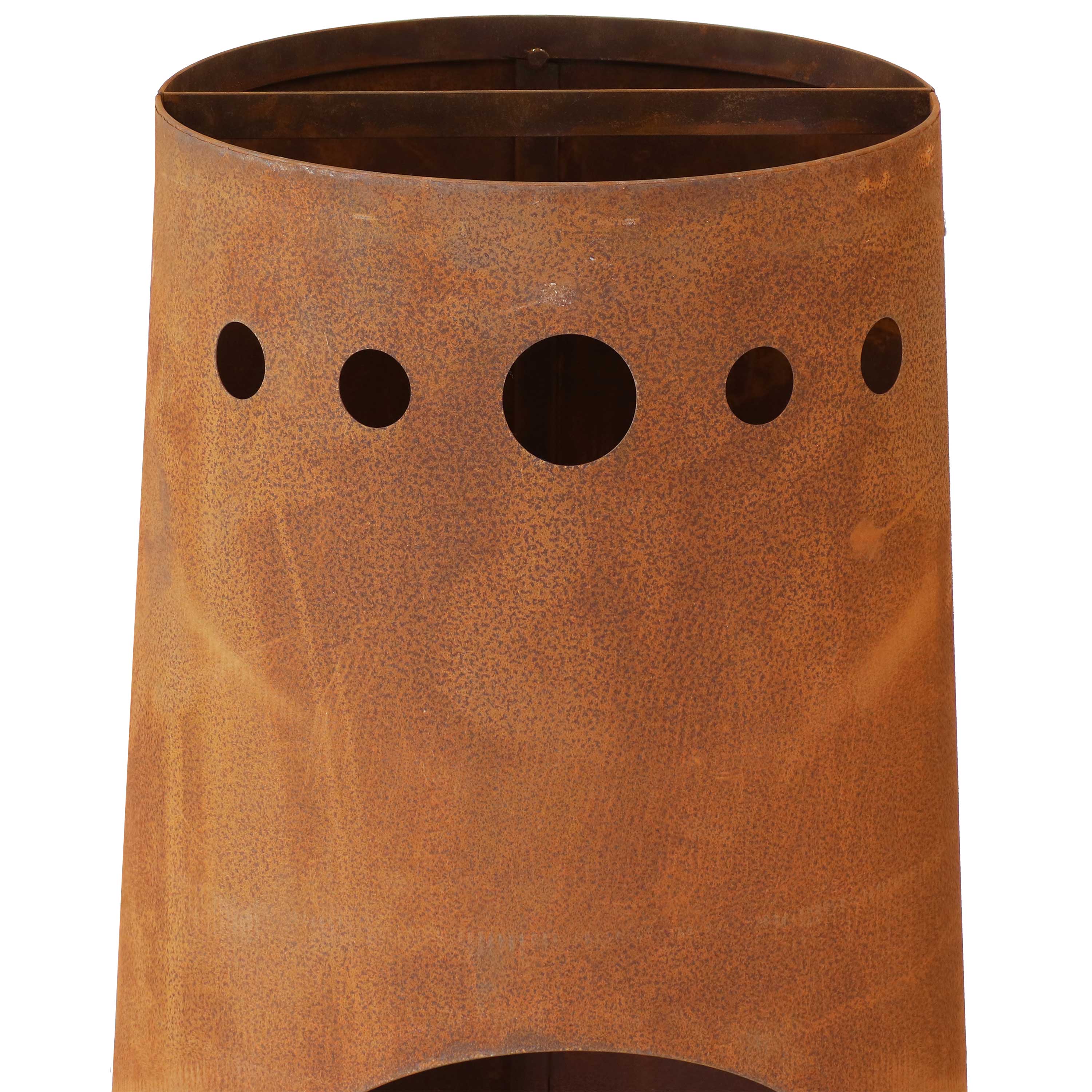Alt View 10. Sunnydaze - 50 in Santa Fe Wood Burning Chiminea Fire Pit with Log Grate - Dark Orange.