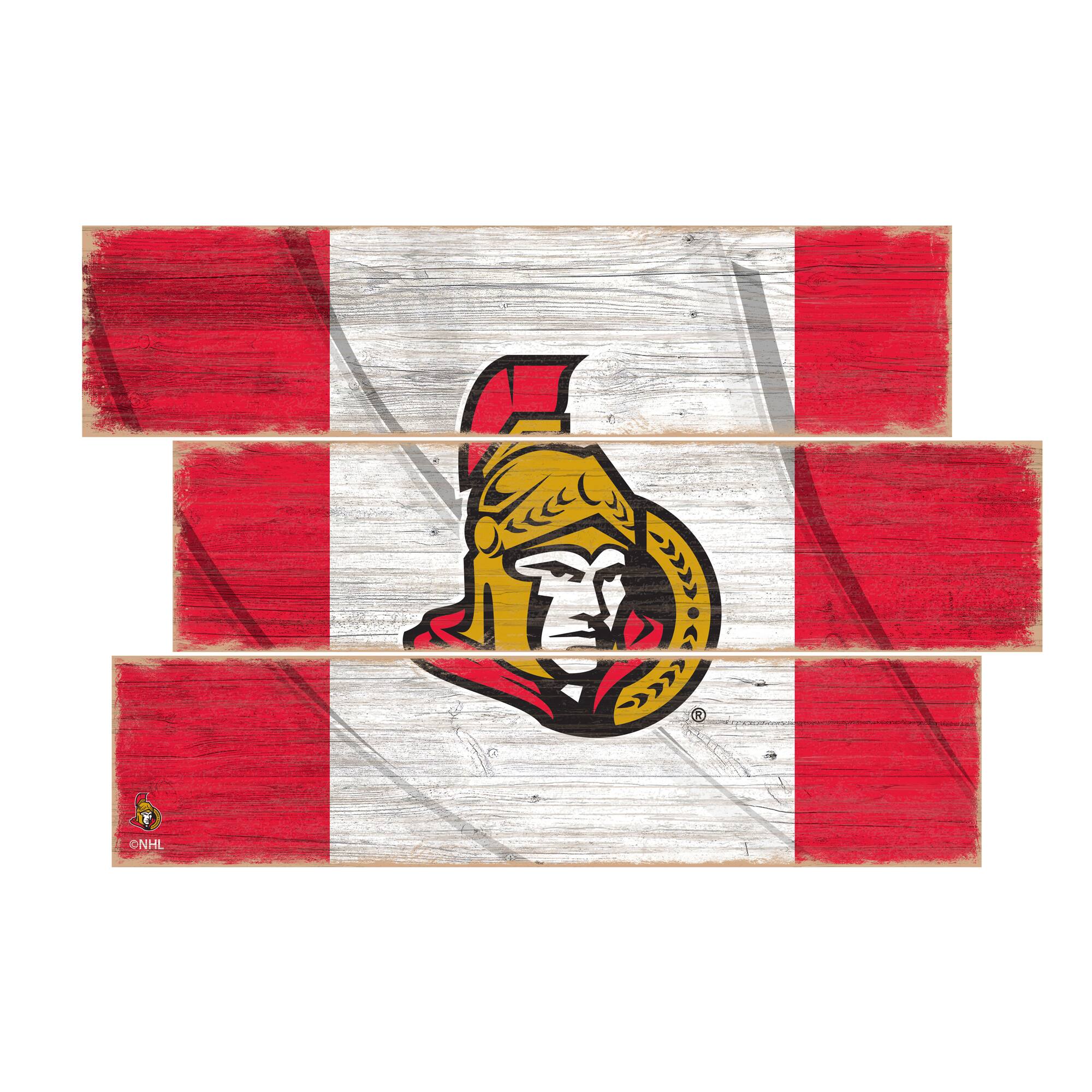 Front. Fan Creations - Ottawa Senators 3-Plank Team Flag - Multicolor.