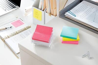 Alt View 4. Post-it - Pop-up Notes, 3" x 3", Poptimistic Collection, 100 Sheet/Pad, 12 Pads/Pack - Acid Lime, Aqua Splash, Power Pink, Vital Orange.