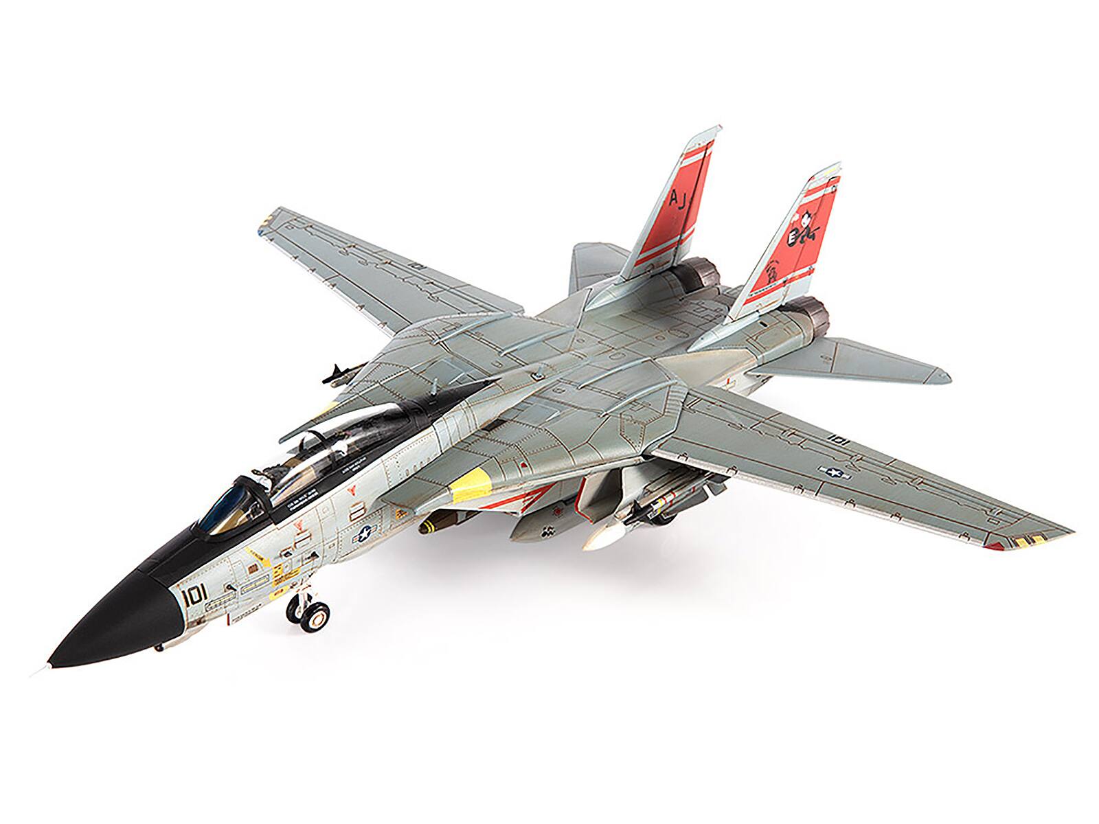 Left. JC Wings - Grumman F-14D Tomcat Fighter Aircraft VF-31 Tomcatters USS Theodore Roosevelt The Last Flight 2006 US Navy 1/72 - Grey, Red.
