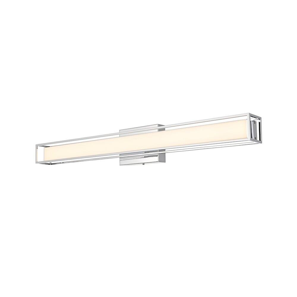 Back. Living District - Aden 31 Inch Led Wall Sconce In Chrome - Chrome.