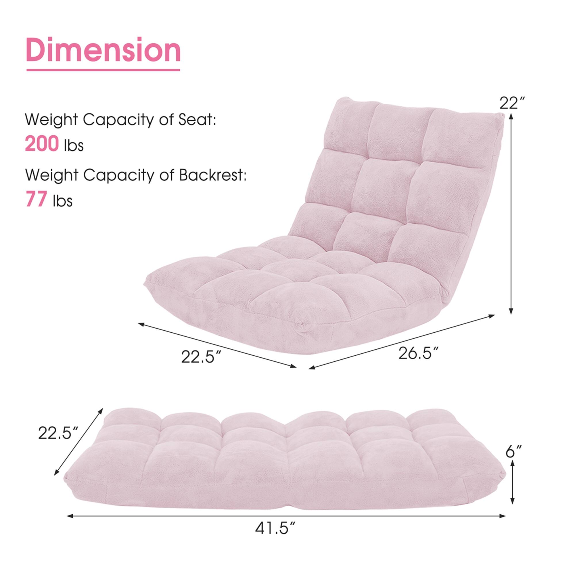 Dimension  
Weight Capacity of Seat: 200 lbs  
Weight Capacity of Backrest: 77 lbs  

Dimensions:  
- Height: 22"  
- Width: 41.5"  
- Depth: 22.5"  
- Backrest Height: 26.5"  
- Seat Height: 6"
