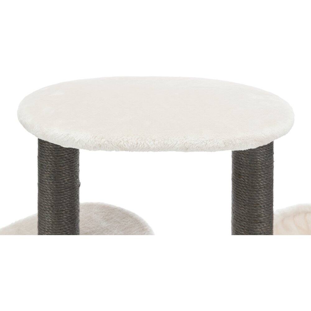 Alt View 4. TRIXIE - Moriles Plush & Sisal 3-Level Cat Tree with Scratching Posts & Condo - Light Gray.