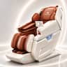 KoziSense - KZ-L66 Dual 4D+3D Luxury Massage Chair,Deep Zero Gravity,Thai Stretch,Auto Extend Legrest,Heat,FREE White Glove Delivery - White and Orange