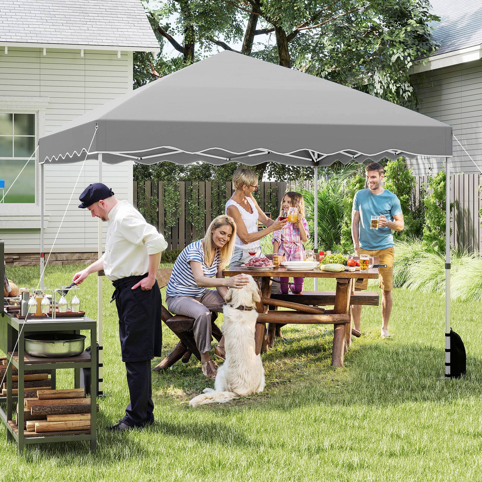 Alt View 1. Gymax - Gymax 10 X 10 FT Pop up Canopy Tent Portable Foldable Patio Shelter w/ Wheeled Bag - Gray.