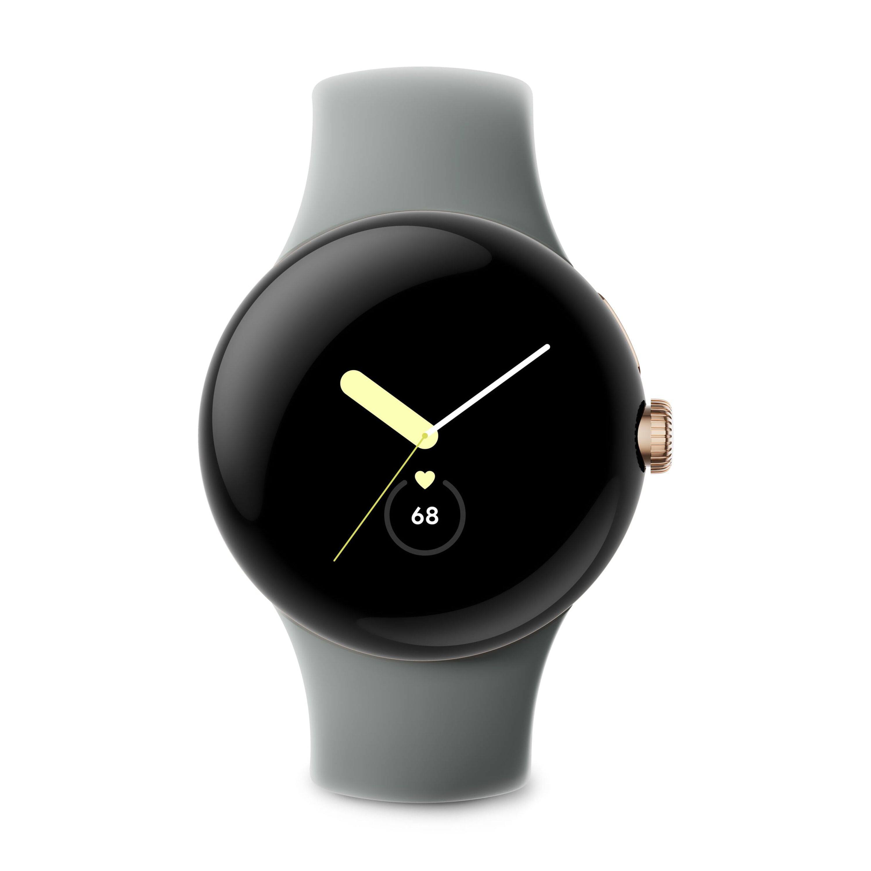 Angle. Google - Pixel Watch (2022) 41mm (GPS Only, No Cellular) Stainless Steel - Champagne Gold.