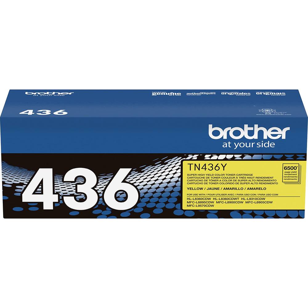 brother : rouraide nothontmaen e orzthais Zonumno 436 436  brother at your side TN436Y 6500 LAUP viat SUPER ENE THLO COLOR FONER CARTRIDGE rendterre CARTOUCHE TOER COULEUR A THES MALT IENDEMENT mendtomanta DE rendimanto CARTUCHO DE TONER A COLOR DE LPR ALTO ONEUMIENTO CARTUCHO D TONET DOLORIO DE GUPER ALTO DENUIMENTO YELLOW / JAUNE / AMARILLO / AMARELO nu USE WTT POL UTILIER AVERI PARA USO OUN PARA UNL CEM HL-LEMOCOW L-L8360CDWT HL-L9310CDW MFC-LEE9SCDW MFC-LBSOOCDW MFC-LESOSCOW MFC-LBSTOCOW

brother at your side

436

TN436Y

SUPER HIGH YIELD COLOR TONER CARTRIDGE

RENDIMENTO SUPER ALTO DE UN CARTUCHO DE TONER A COLOR

CARTUCHO