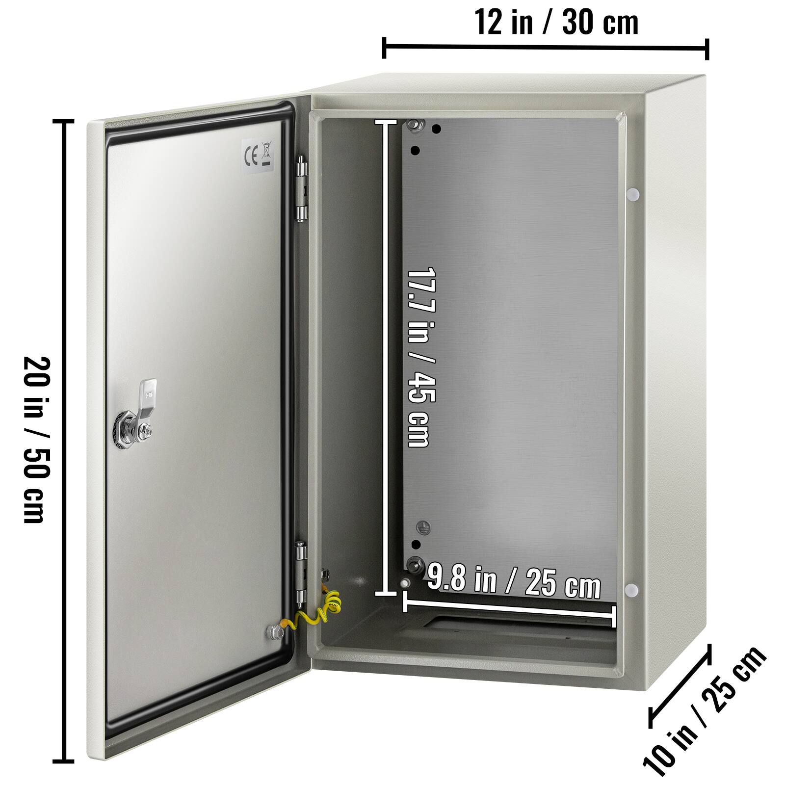 12 in / 30 cm  
20 in / 50 cm  
17.7 in / 45 cm  
9.8 in / 25 cm  
10 in / 25 cm