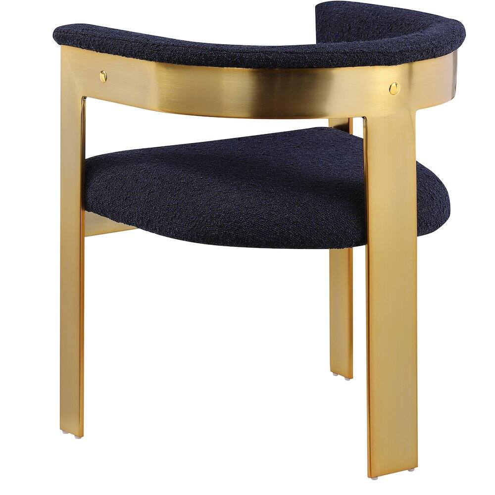 Alt View 4. Meridian Furniture - Romeo Navy Boucle Fabric Dining Chair, Set of 2 - Blue.