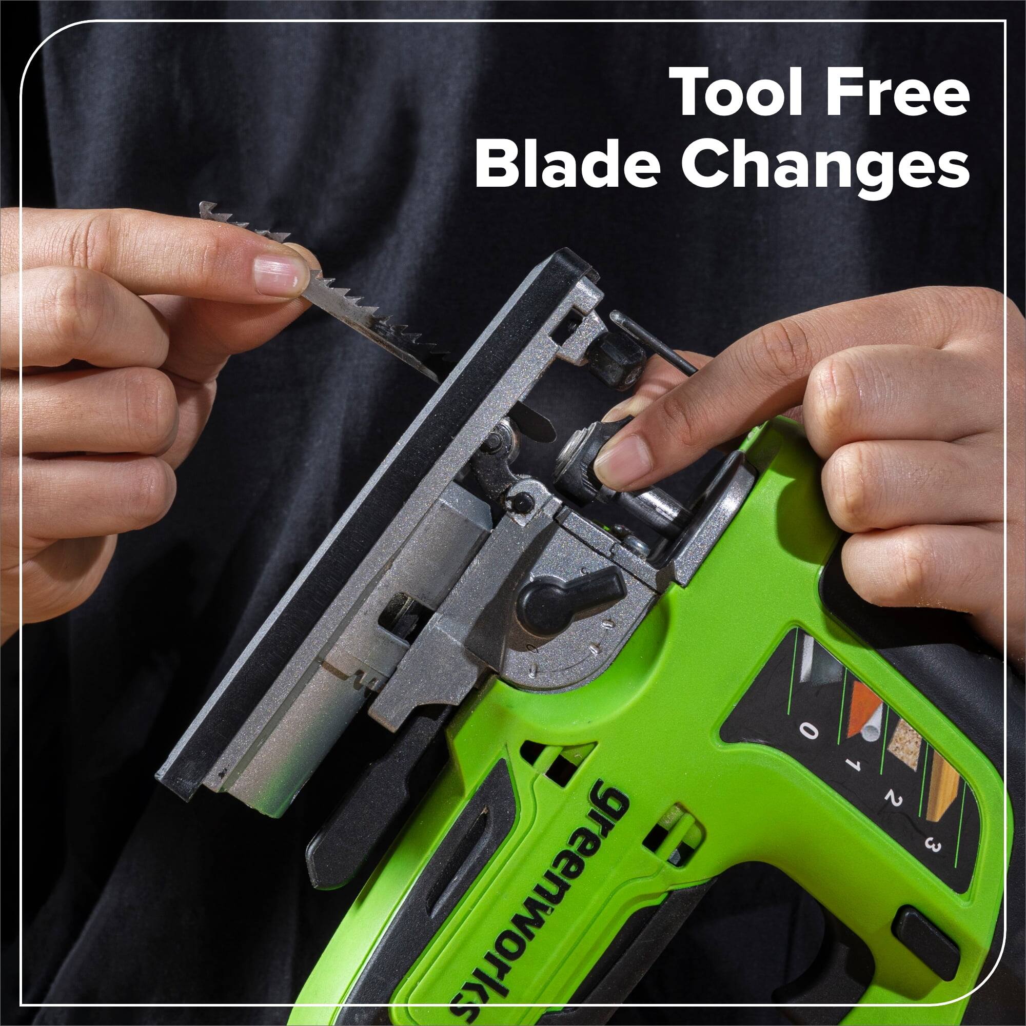 Tool Free Blade Changes

Greenworks
