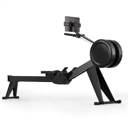 Front. FED Fitness - Rowing Machine for Home, Professional Adjustable Air+Magnetic Dual Resistance Rower Machines with Self-Powered Monitor - balck.