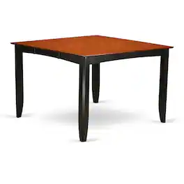 East West Furniture - Fairwinds Gathering Counter Height Dining Square 54" Table with 18" Butterfly Leaf finished - Black & Cherry