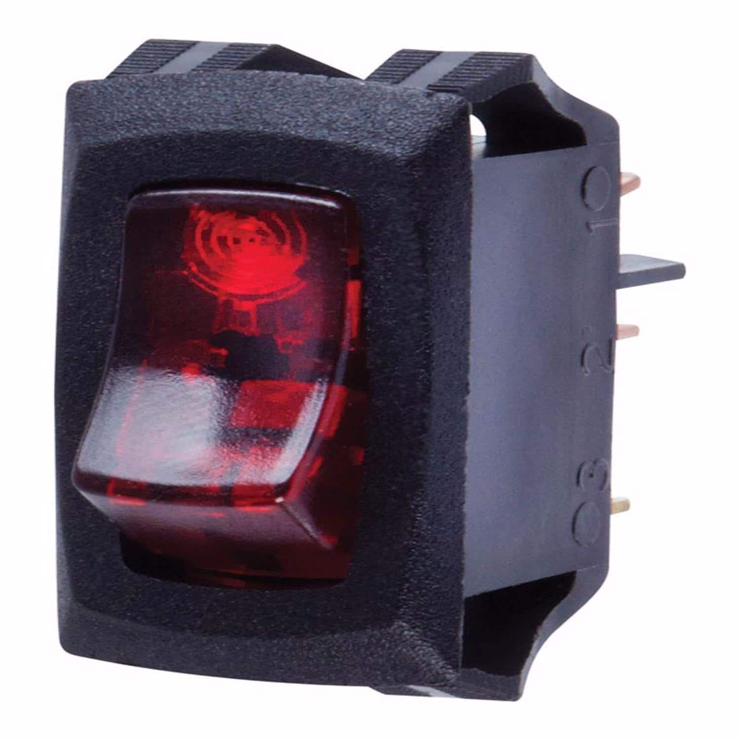 Jandorf - 16 amps Single Pole Rocker Appliance Switch 1 pk - Black/Red