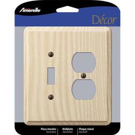 AMERELLE - Contemporary Unfinished 2 gang Ash Wood Duplex/Toggle Wall Plate 1 pk - Beige