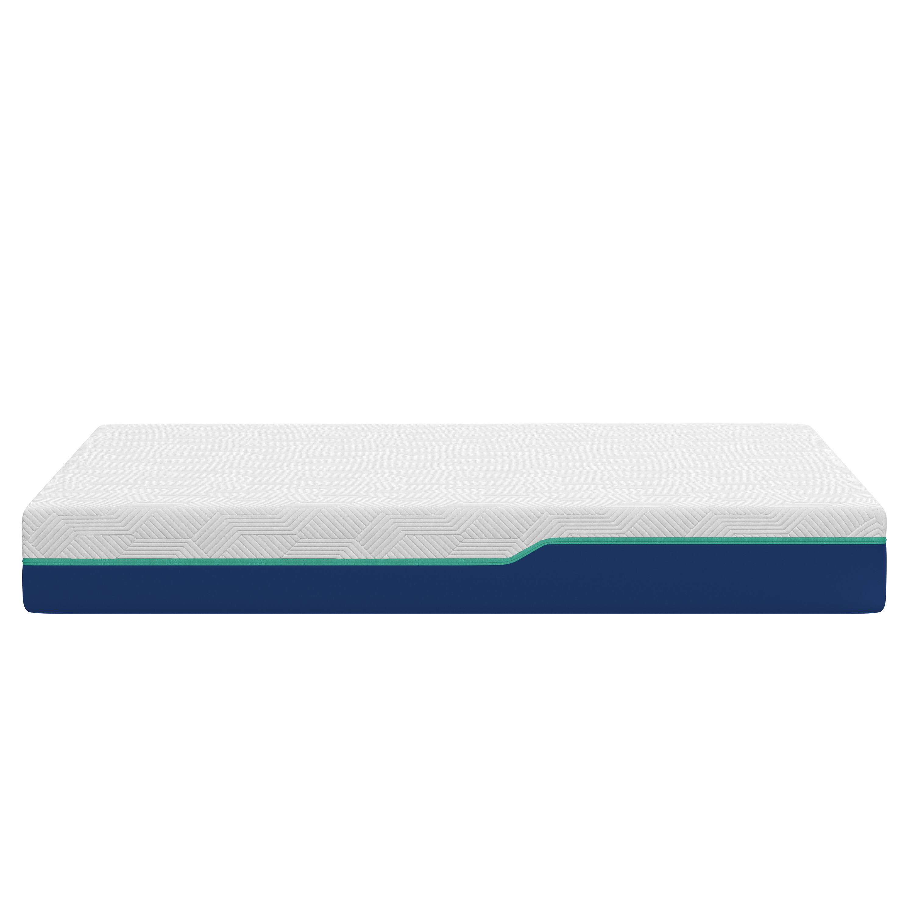 Alt View 2. Nautica - Restore Full Size Medium-Firm Hybrid Innerspring 10" Bed-In-A-Box Mattress - WHITE/BLUE.