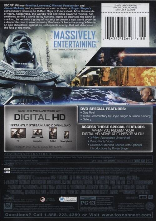 Alt View 1. X-Men: Apocalypse   - DVD.