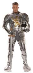 Front. Underwraps - Knight in Shining Armor Adult Costume XX-Large - Silver.