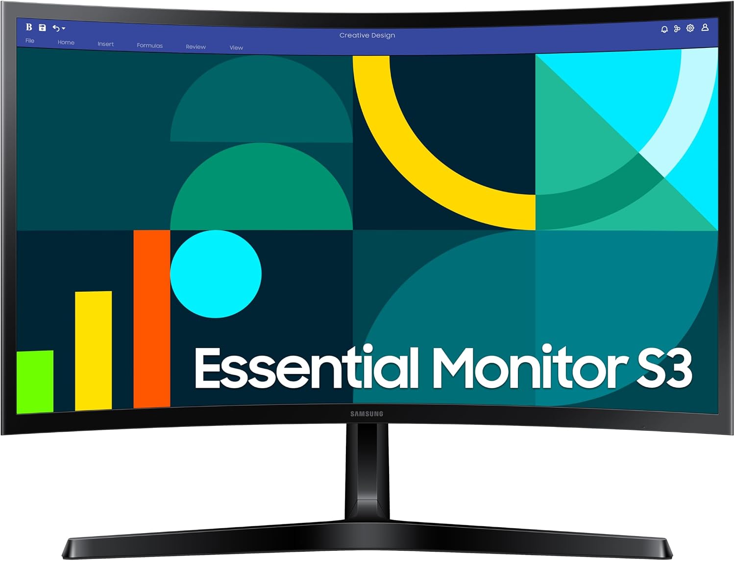 File  
Home  
Insert  
Formulas  
Review  
View  
Creative Design  
Essential Monitor S3  
SAMSUNG