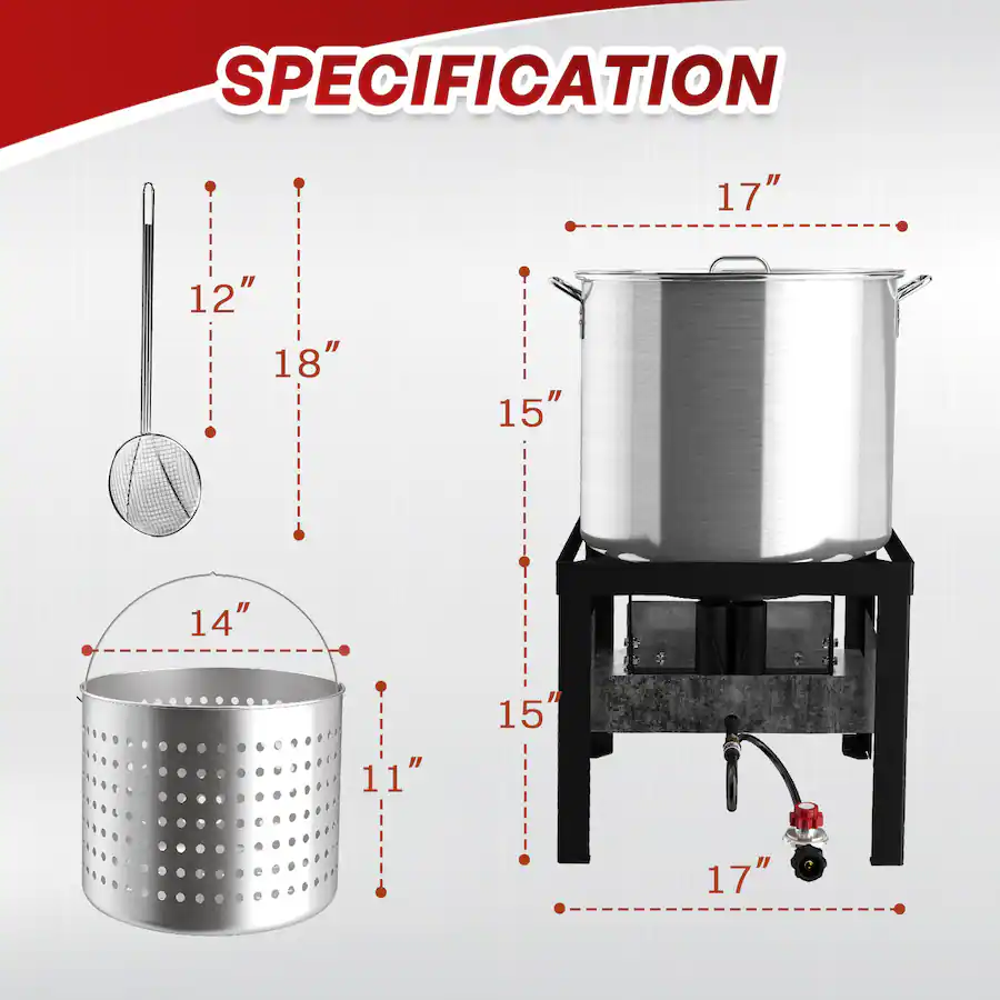 FODINGHILL 50QT Aluminum Outdoor Crawfish & Crab Boiler with Basket ...