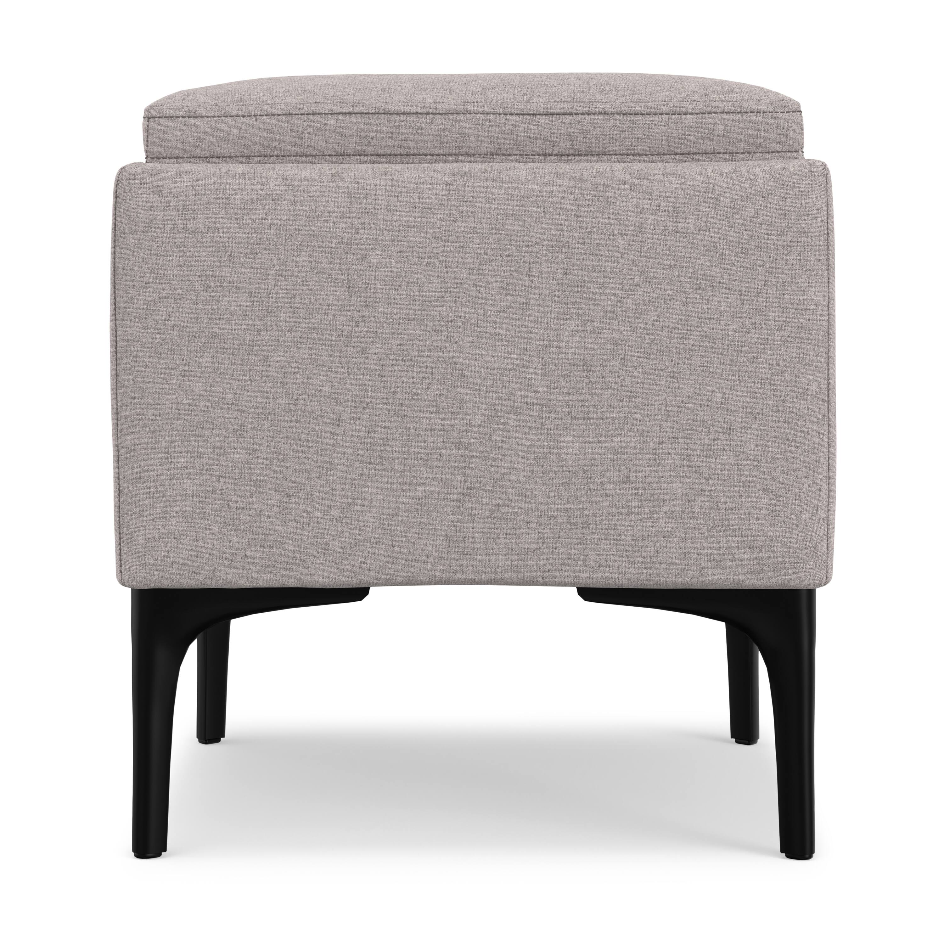 Alt View 2. Simpli Home - Natasha 18 inch Wide Mid Century Square Mid Century Storage Ottoman with Tray in Cloud Grey Polyester Linen, Assembled - Cloud Grey.