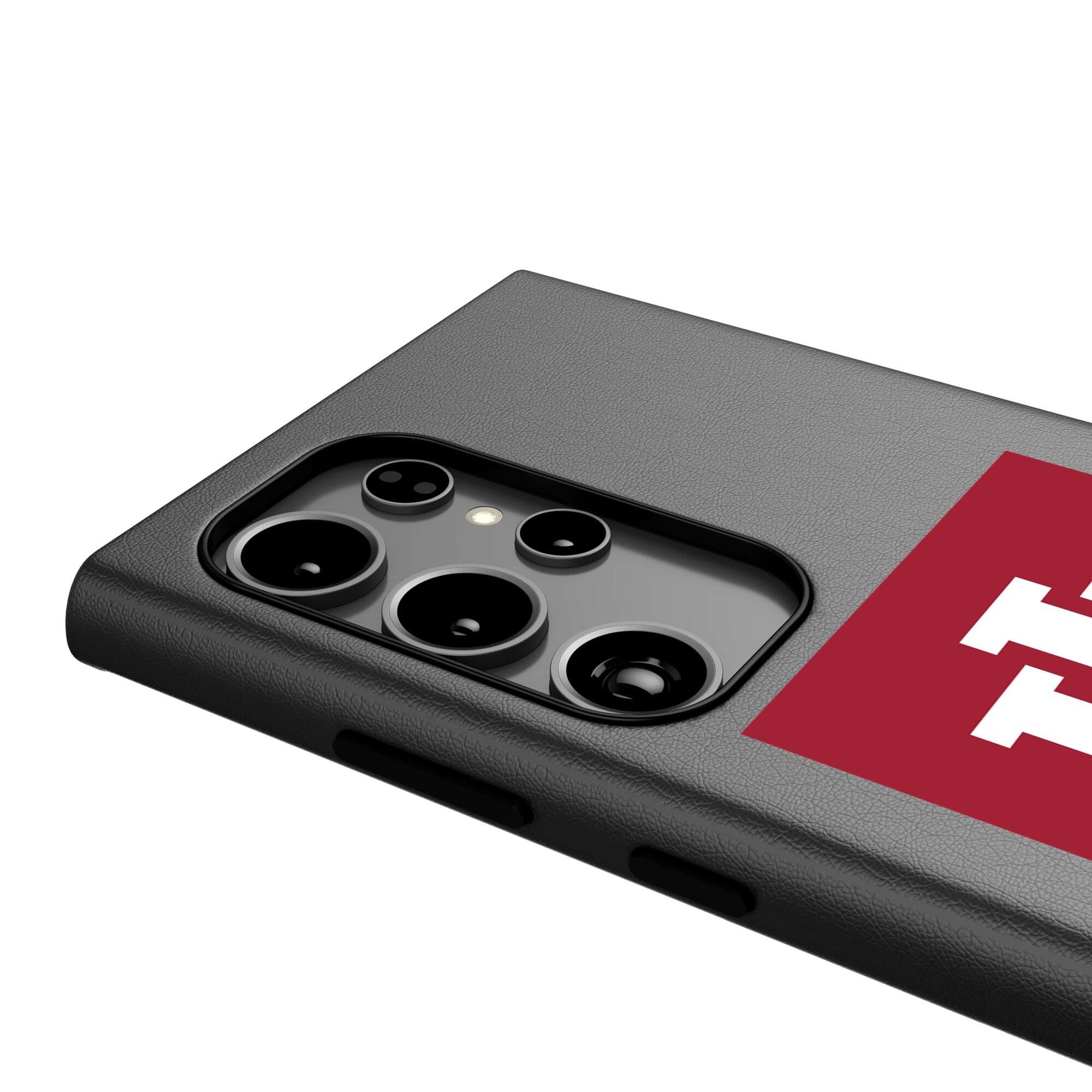 Alt View 3. Keyscaper - Indiana Hoosiers Text Backdrop Galaxy Magnetic Bump Case - S24 - Black.