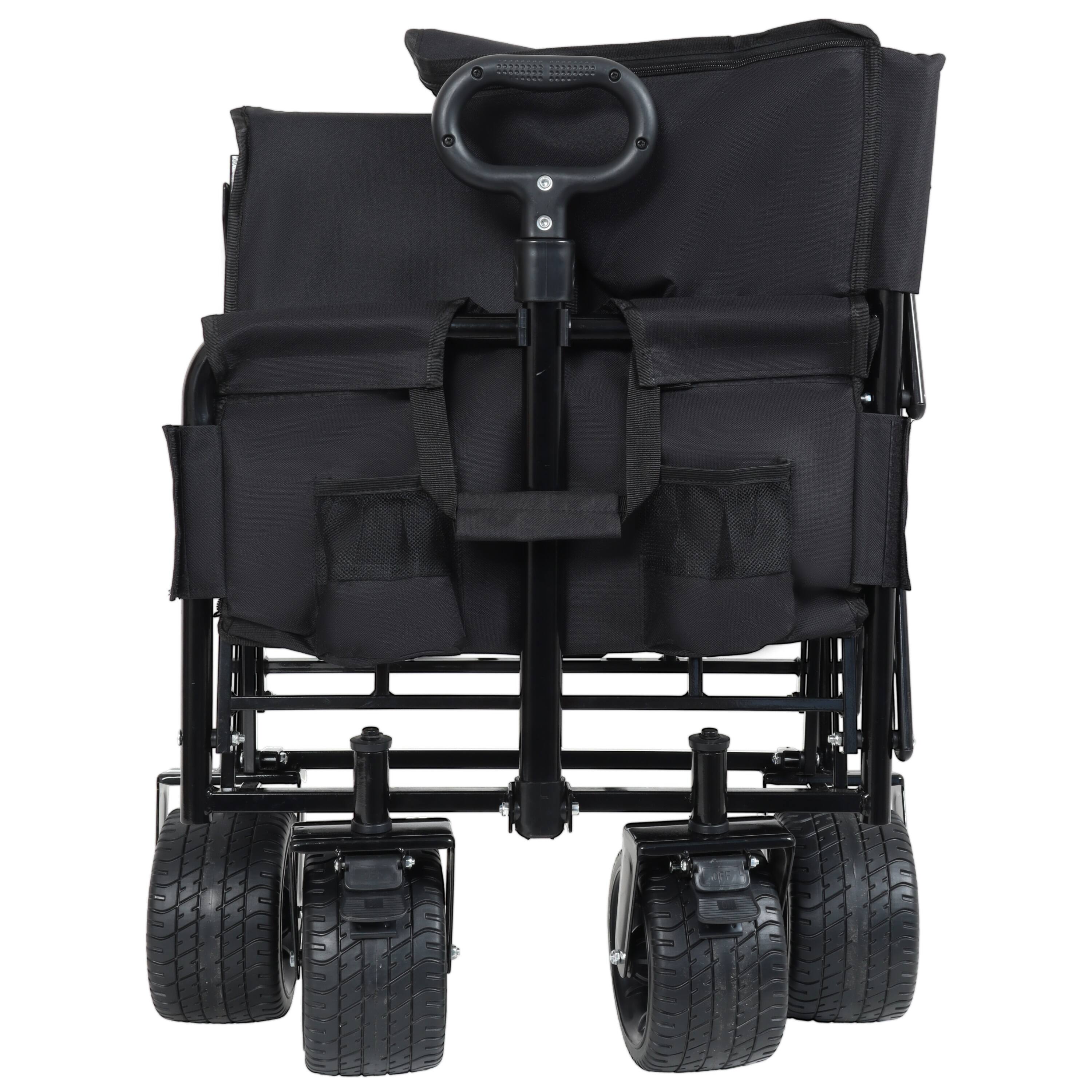 Alt View 1. Mondawe - 3-in-1 Convertible Folding Wagon Utility Carts w/ 500LBS Capacity, 180L Space, All-Terrain Wheels for Outdoor Use - Black.