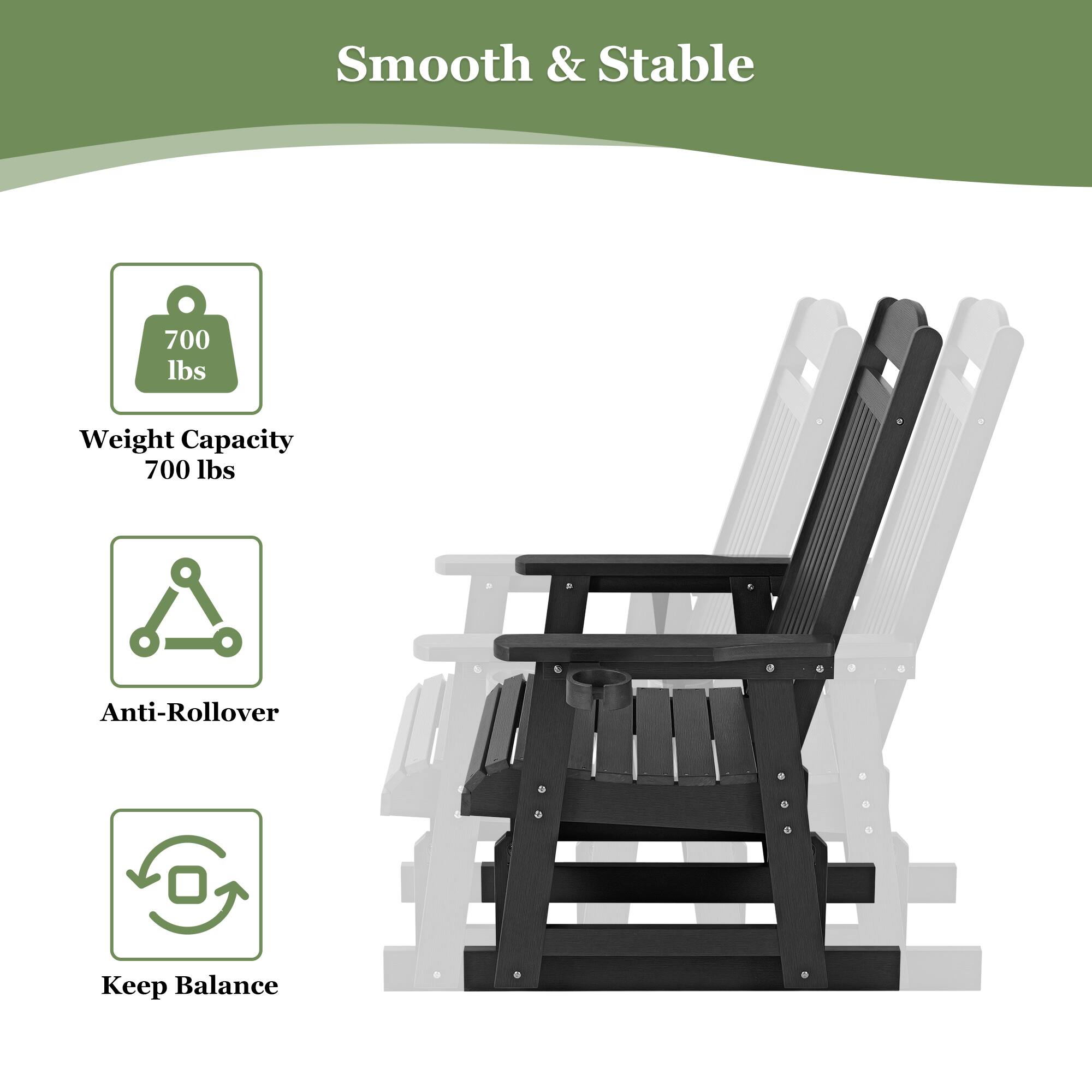 Smooth & Stable

- Weight Capacity
  - 700 lbs

- Anti-Rollover

- Keep Balance