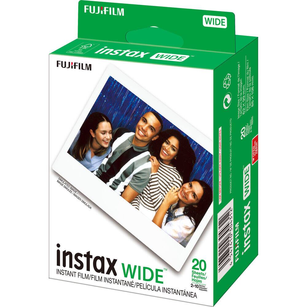 FUJIFILM instax WIDE  
FUJIFILM  
instax WIDE  
INSTANT FILM/FILM INSTANTANÉ/PELICULA INSTANTANEA  
20 Feuilles/ Sheets/ Hojas  
2-10 Peointes  
INSTANT FILM/FILM INSTANTANÉ/PELICULA INSTANTANEA  
20 Sheets/ Feuilles/ Hojas  
2-10 Peointes  
FUJIFILM instax WIDE  
FUJIFILM instax WIDE