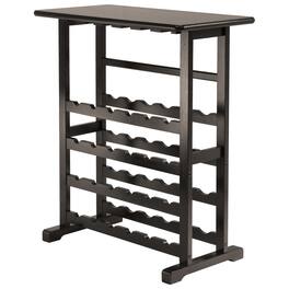 Hivvago - Floor-Standing Dark Brown 24-Bottle Wine Rack - Espresso