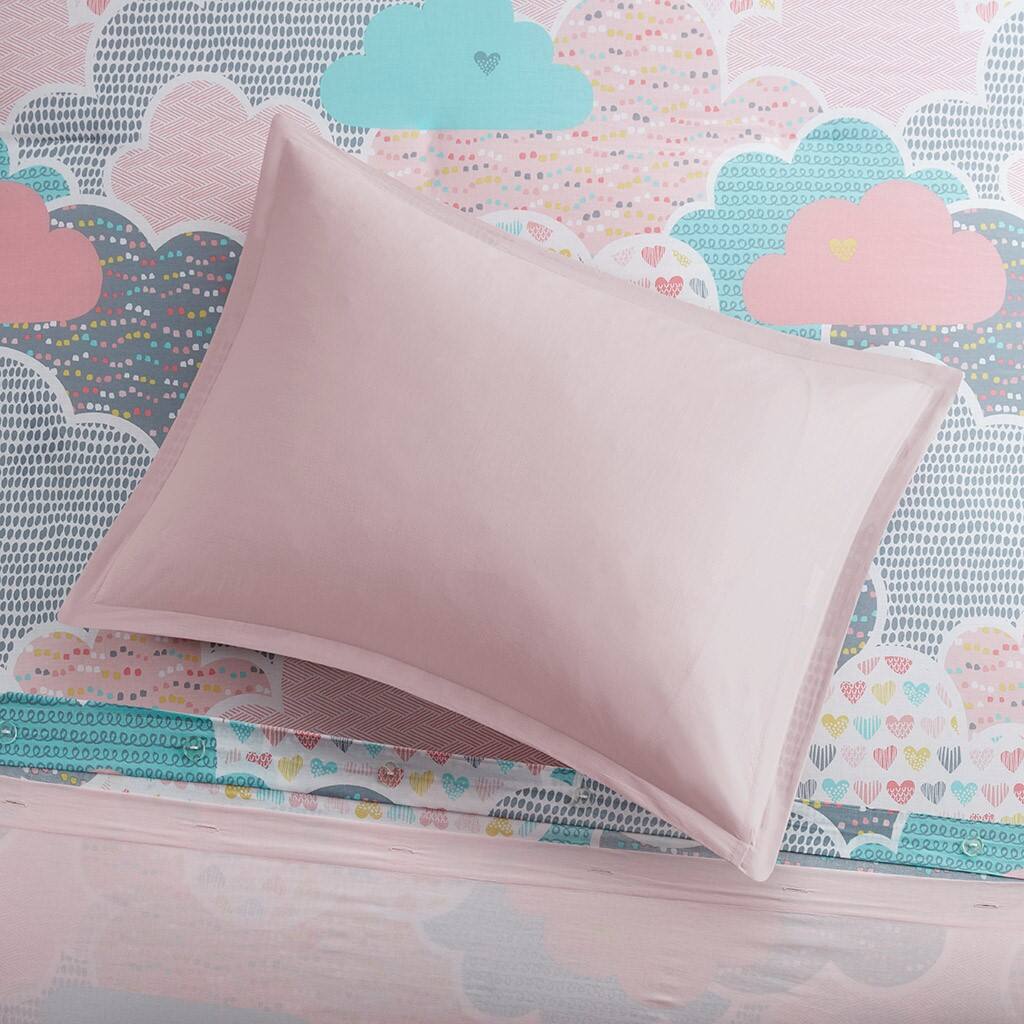 Alt View 3. Gracie Mills - Gracie Mills Eowyn Cotton Printed Duvet Cover Set - Pink.