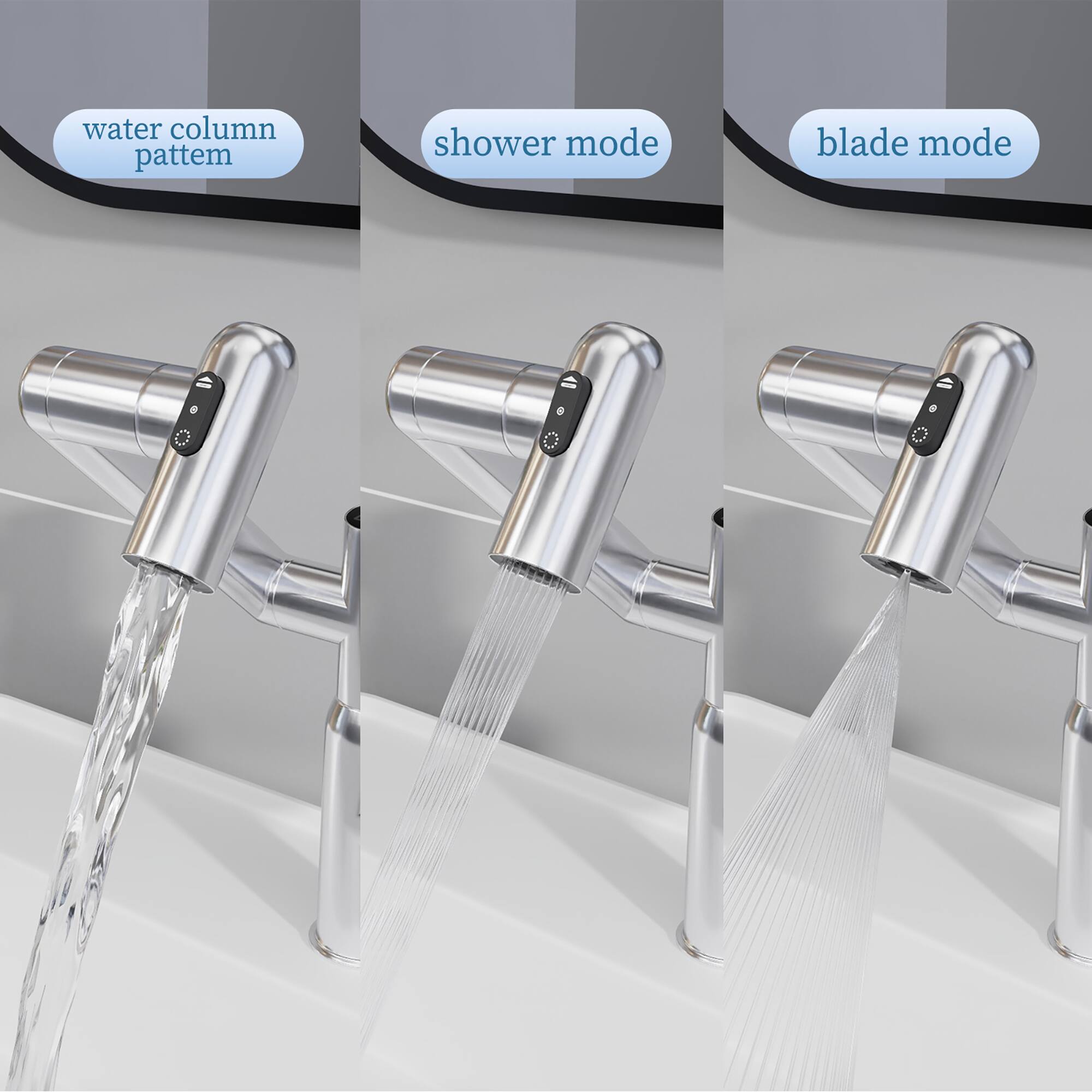 water column pattern shower mode blade mode