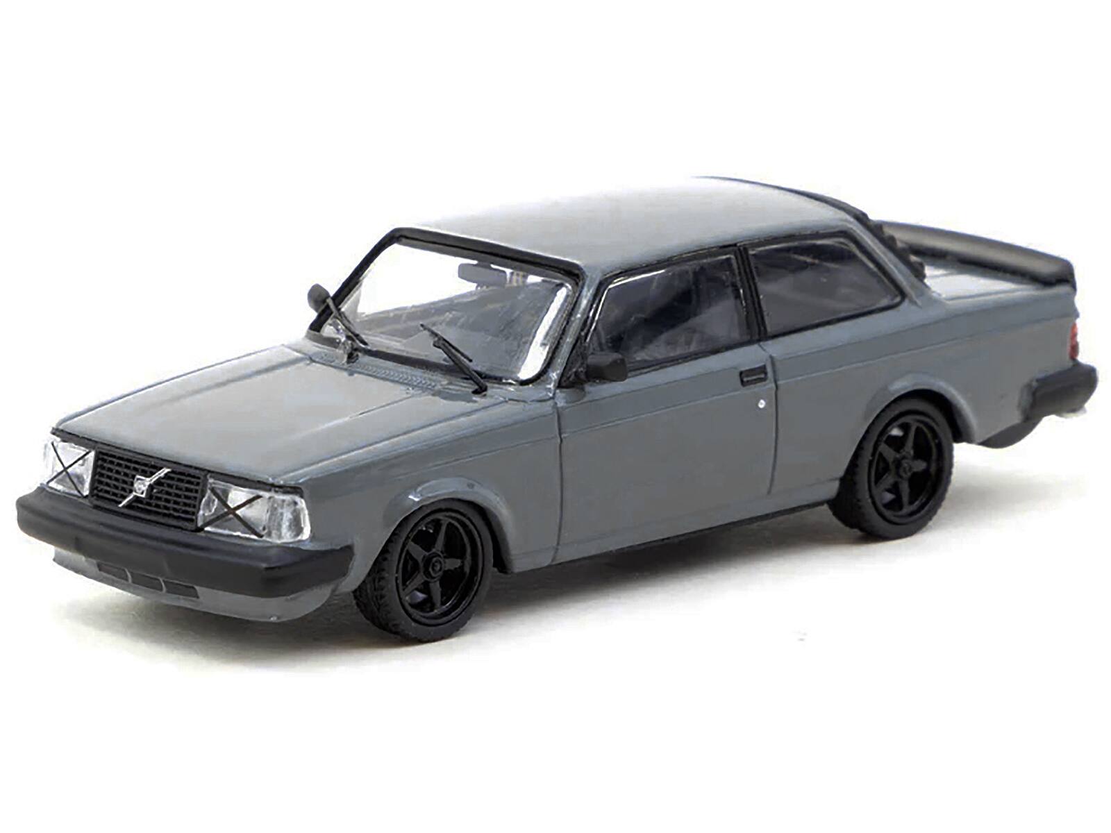 Angle. Tarmac Works - Volvo 242 Custom Gray "Road64" Series 1/64 Diecast Model Car by Tarmac Works - Gray.