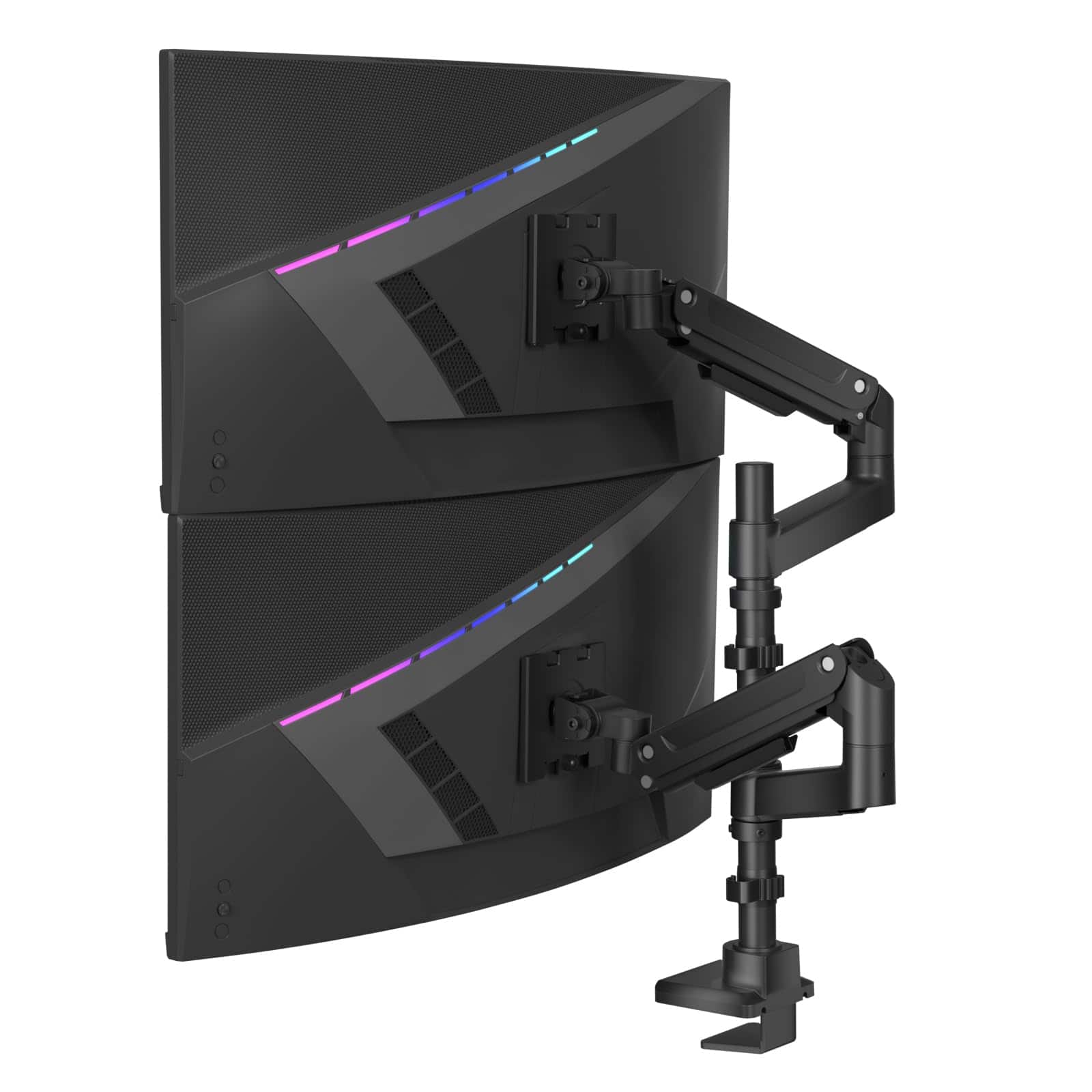 Hanke - Dual Monitor Mount 13- Adjustable Spring Arm For Desk Holds Max 19. Screens Swivel Vesa Bracket With C Clam - Dual Ultrawide