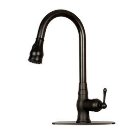 Solid Brass One-Handle Kitchen Faucet with Pull Down Sprayer in Oil Rubbed Bronze