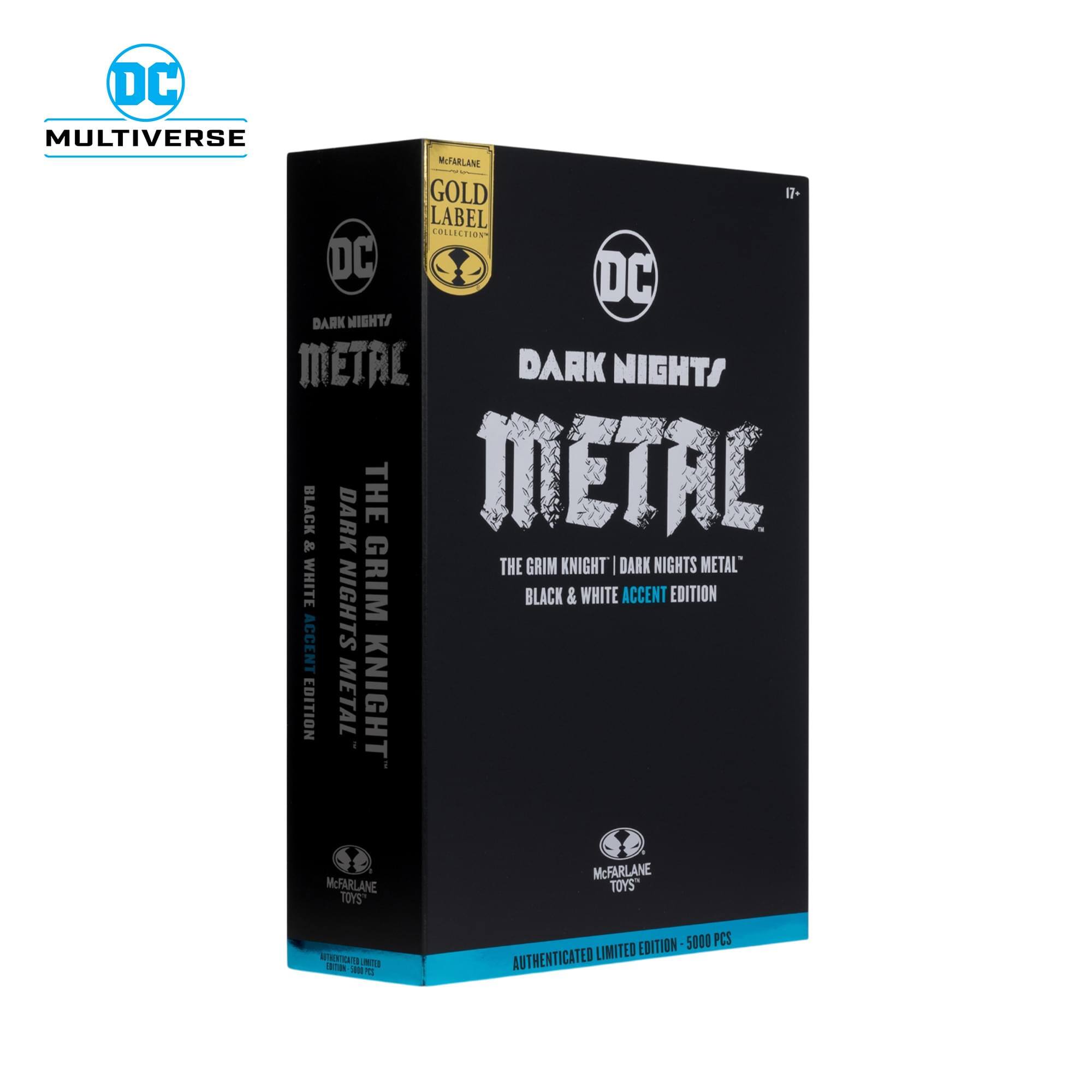 DC MULTIVERSE NUTARLANE GOLD 17- LABEL COSLECTION DC DC DARK MIGHTY METAL DARK NIGHTS BLACK DARK THE METAL & THE GRIM KNIGHT | DARK NIGHTS METAL WHITE NIGHTS GRIM BLACK & WHITE ACCENT EDITION ACCENT EDITION METAL KNIGHT McFARLANE TOYS McFARLANE TOYS SNETENTE T - EDITION 5000 PCS AUTHENTICATED LIMITED