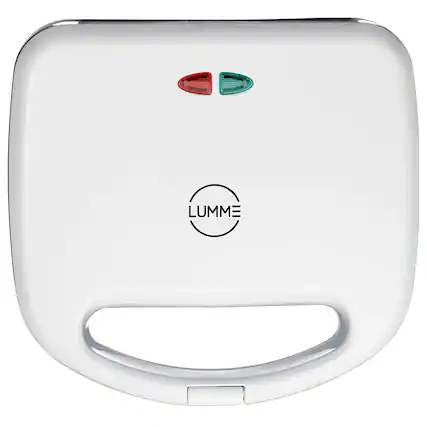 Front. Lumme - 2-Slice Sandwich Maker with Nonstick Plates - White.