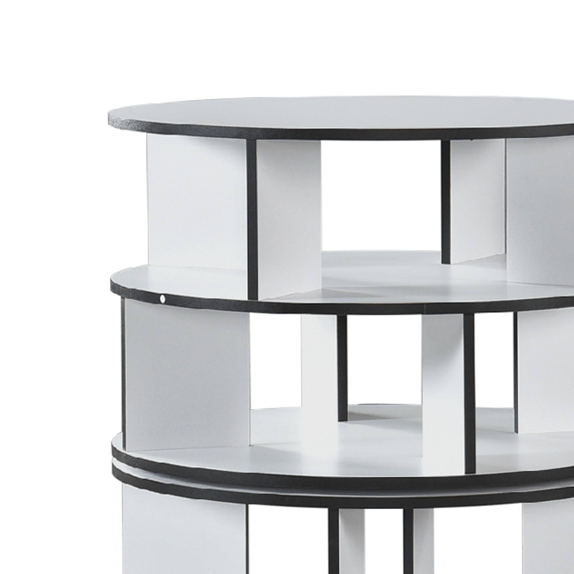 Back. Kings Brand Furniture - Kings Brand Furniture - 5-Tier Rotating Shoe Rack, 360° Revolving Lazy Susan Spinning Shoe Rack Tower Storage Organizer - White.