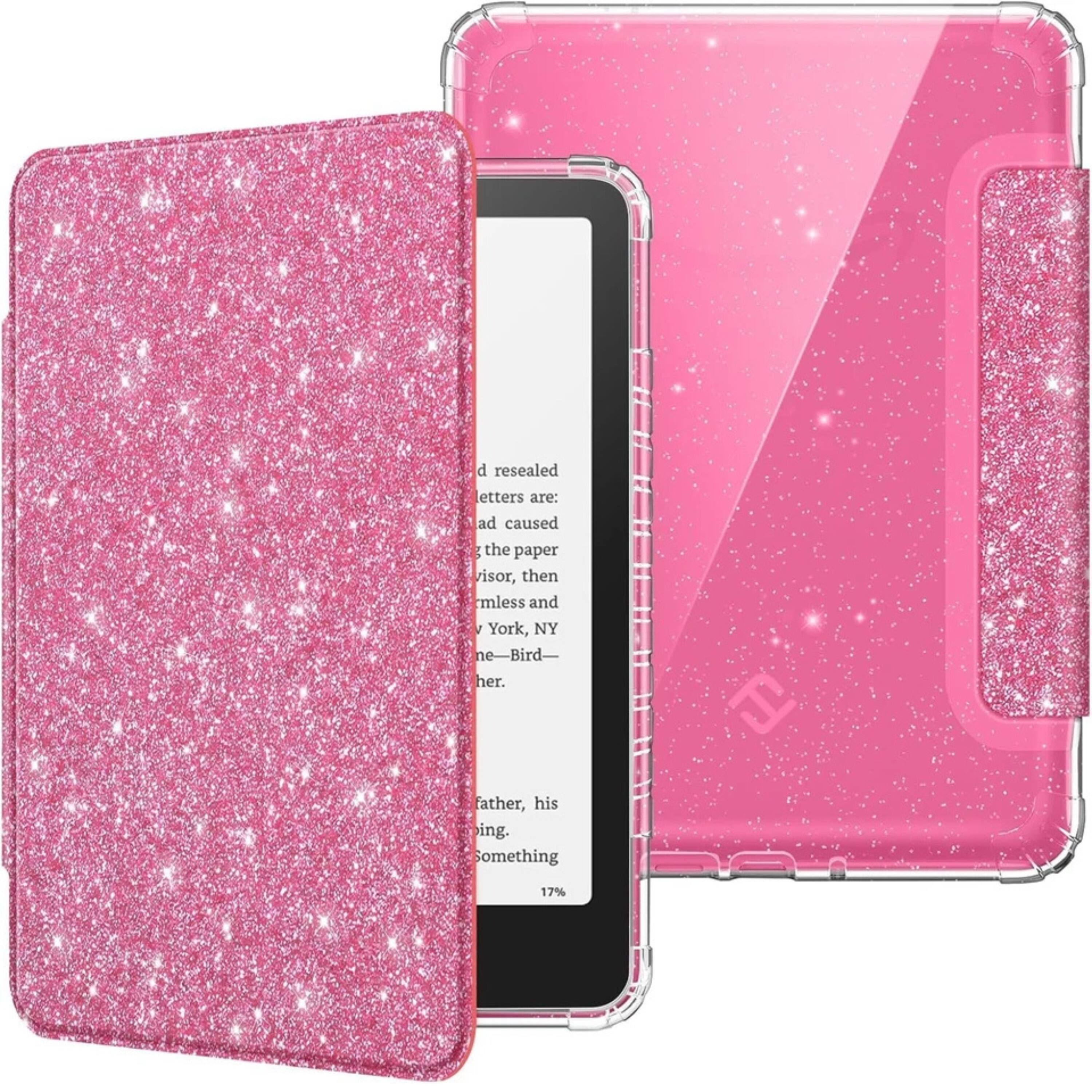 Kitcheniva - Soft Transparent Case For 7 Inch Kindle Paperwhite 12th 2024 Protective Shell Rasberry - raspberry glitter