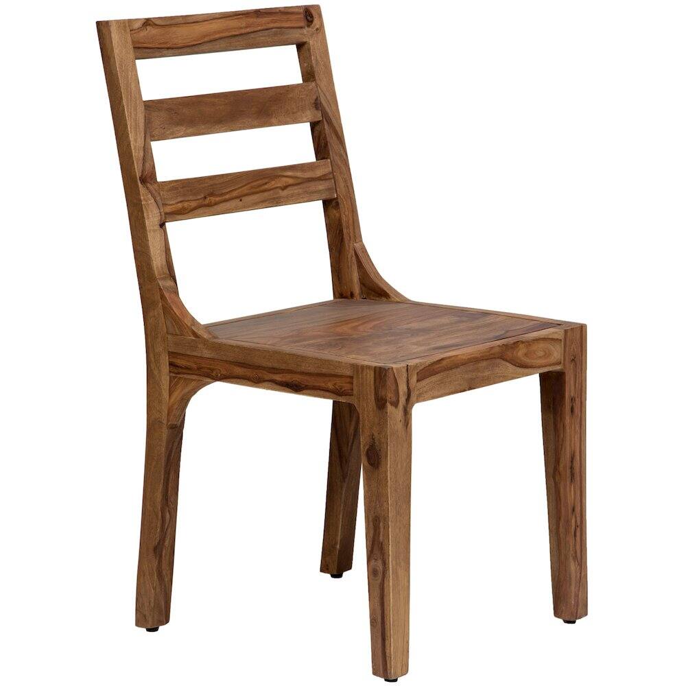 Left. Porter Designs - Urban Solid Sheesham Wood Dining Chair - Brown.