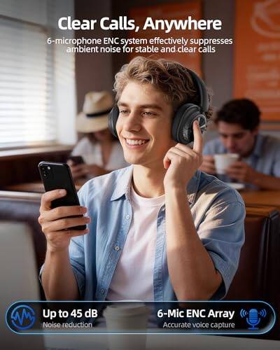 Clear Calls, Anywhere

6-microphone ENC system effectively suppresses ambient noise for stable and clear calls

Up to 45 dB Noise reduction

6-Mic ENC Array
Accurate voice capture
